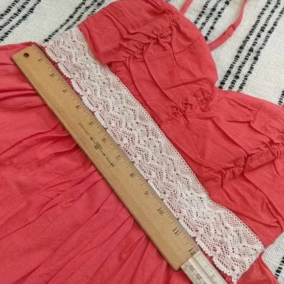 Coral Embroidered Baby Doll Summer Dress - Picture 7 of 8